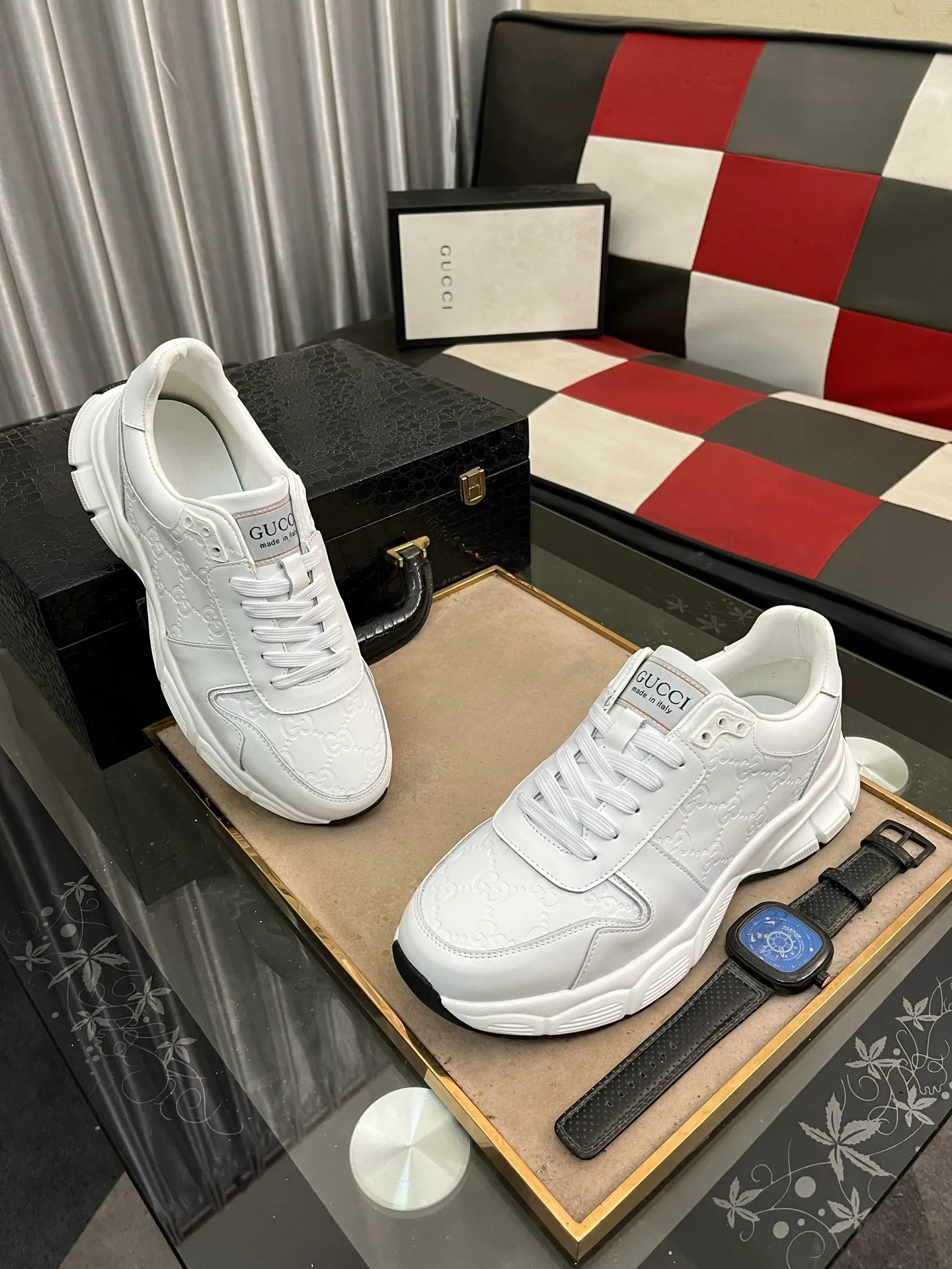 Men's shoes 💰440⌚️⌚️ (GUCCI-Gucci) luxury brand sports and casual shoes, imported original material, sheepskin lining, high-end and comfortable, original outsole is light and wear-resistant! Purely handmade, details determine quality! 38-443️⃣colors available